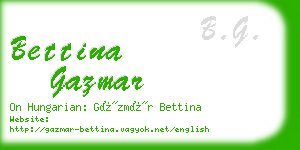 bettina gazmar business card